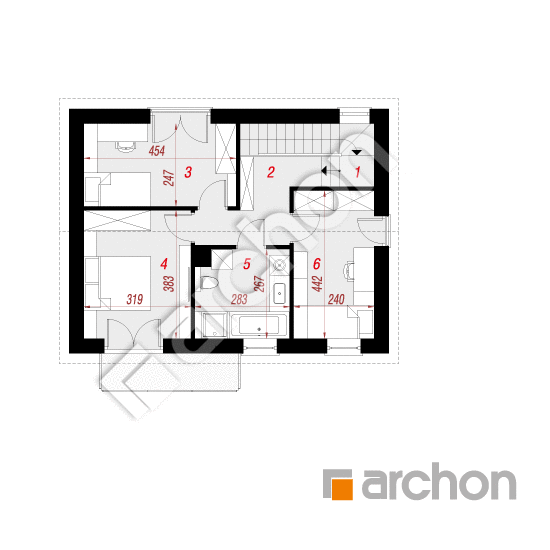 Проект будинку ARCHON+ Будинок в самшиті 2 (Г) План мансандри