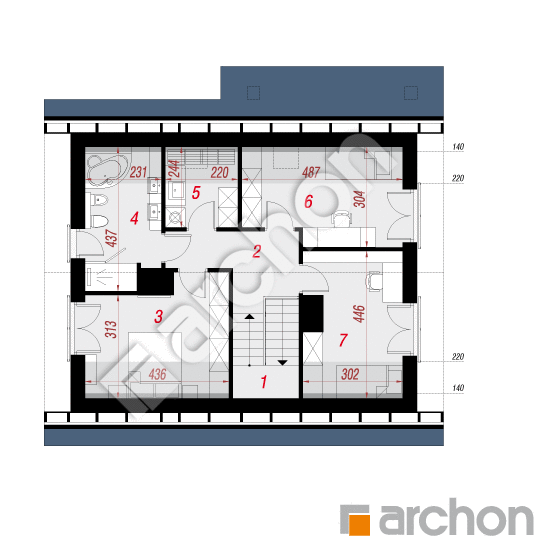 Проект будинку ARCHON+ Будинок в малинівці (П) План мансандри