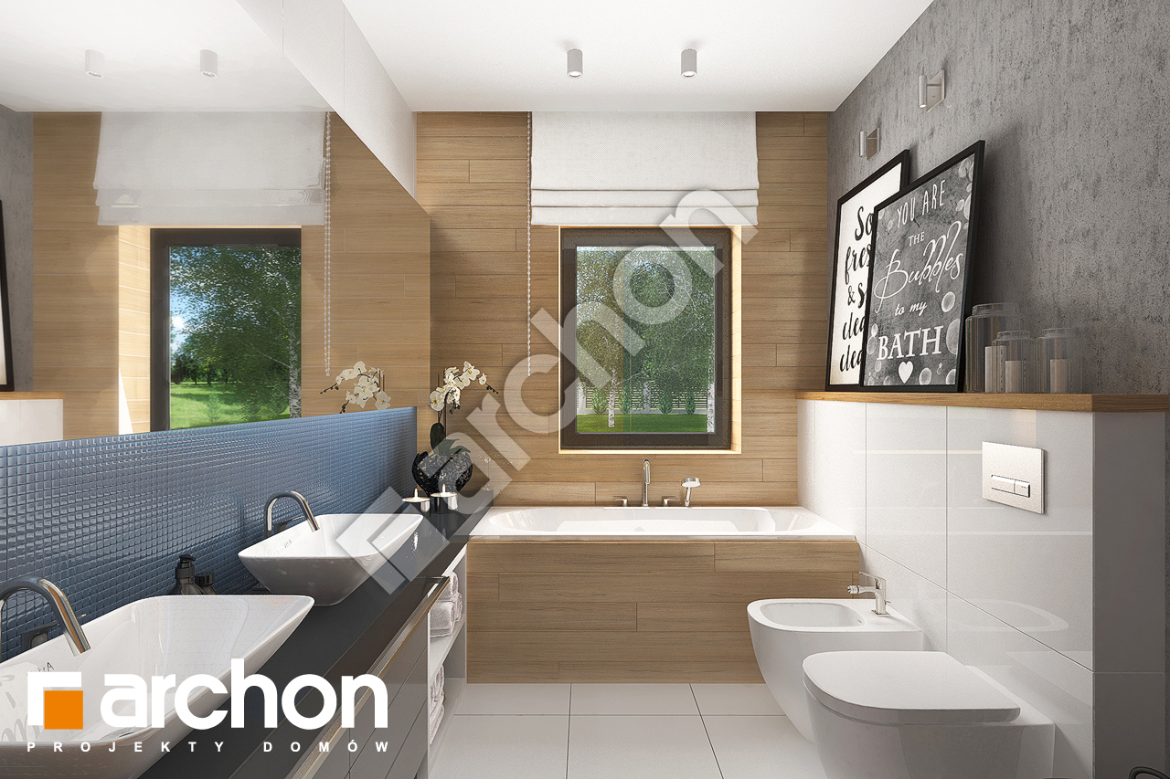 Проект будинку ARCHON+ Будинок в хакетіях 2 візуалізація ванни (візуалізація 3 від 3)