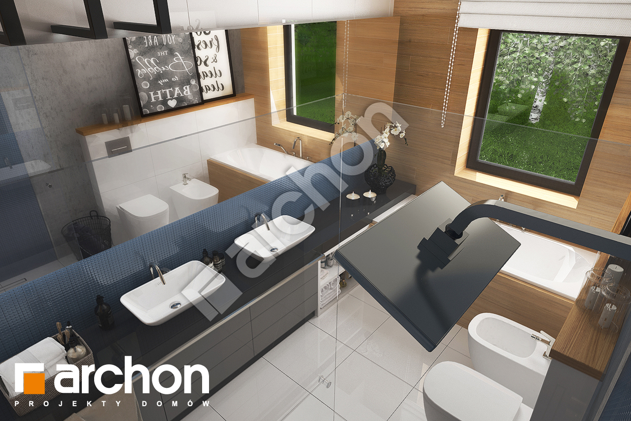Проект будинку ARCHON+ Будинок в хакетіях 2 візуалізація ванни (візуалізація 3 від 4)