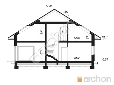 Проект дома ARCHON+ Дом в хакетиях 2 Розріз будинку