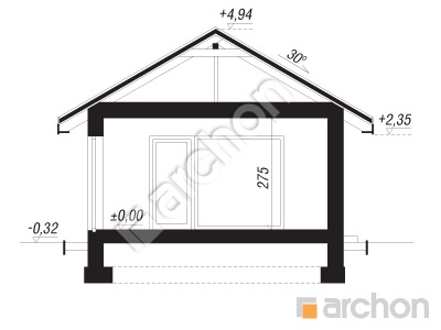 Проєкт будинку ARCHON+ Літній будиночок над озером Розріз будинку