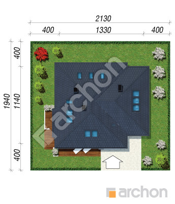 Проєкт будинку ARCHON+ Будинок в бузку (ГПД) вер.2 Ситуація