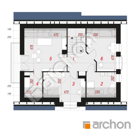 Проект будинку ARCHON+ Будинок в люцерні (П) вер. 2 План мансандри