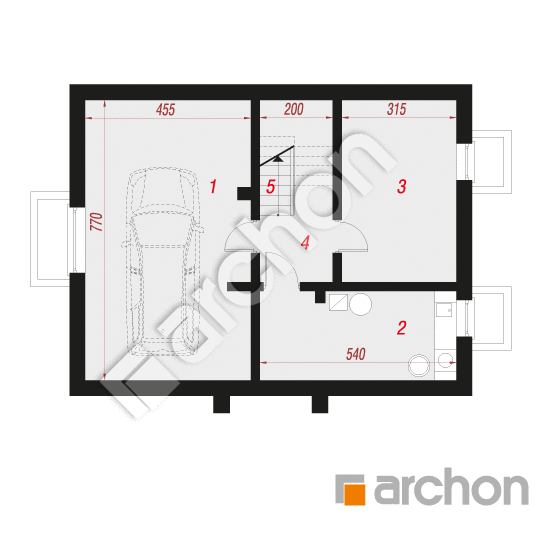 Проект дома ARCHON+ Дом в люцерне (П) вер.2 План підвалу