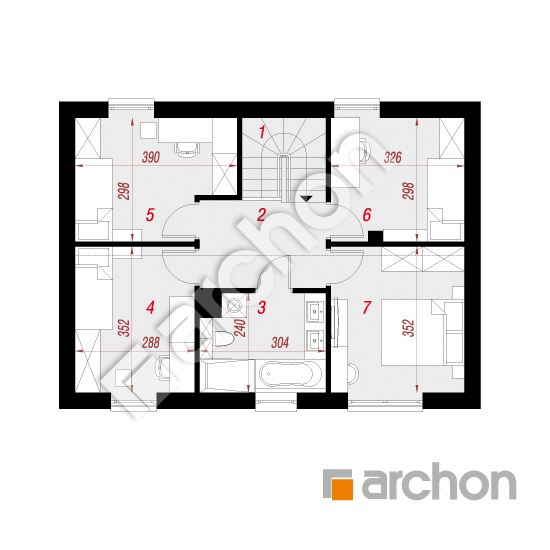 Проект будинку ARCHON+ Будинок в мураях План мансандри