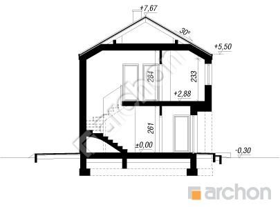 Проект дома ARCHON+ Дом в мураях Розріз будинку