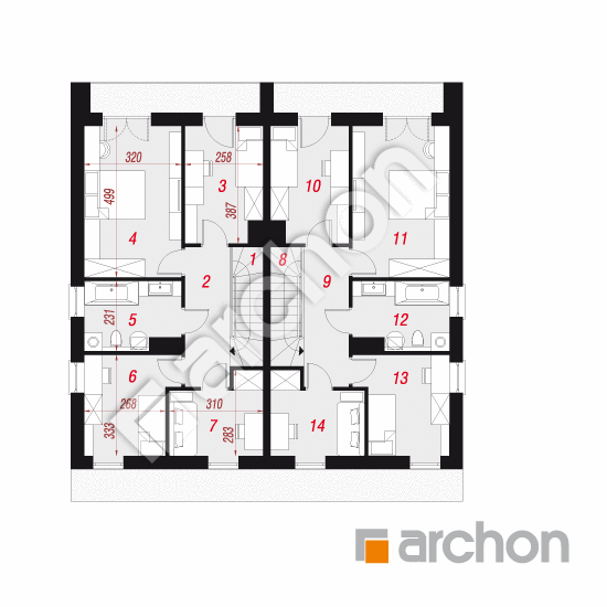 Проект дома ARCHON+ Дом под гінко 14 (ГР2) План першого поверху