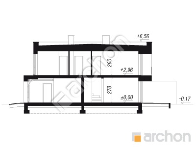 Проект дома ARCHON+ Дом под гінко 14 (ГР2) Розріз будинку
