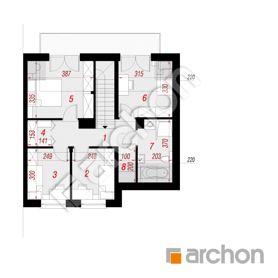 Проект будинку ARCHON+ Будинок в полині (Б) План мансандри