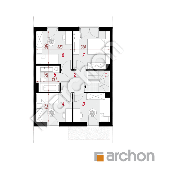 Проект будинку ARCHON+ Будинок в аркадіях 4 (С) План першого поверху