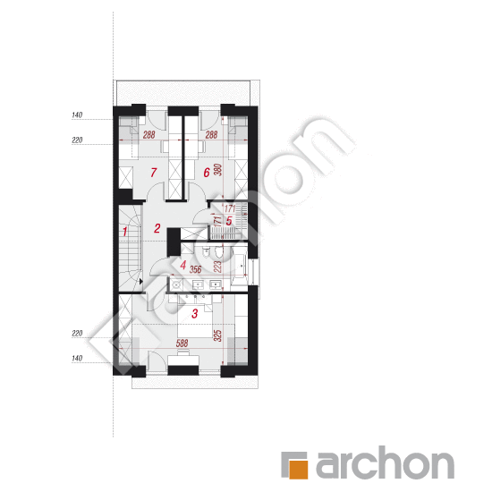 Проект будинку ARCHON+ Будинок під гінко 17 (ГБ) План мансандри