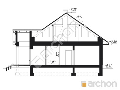 Проект дома ARCHON+ Дом в гаурах 3 Розріз будинку