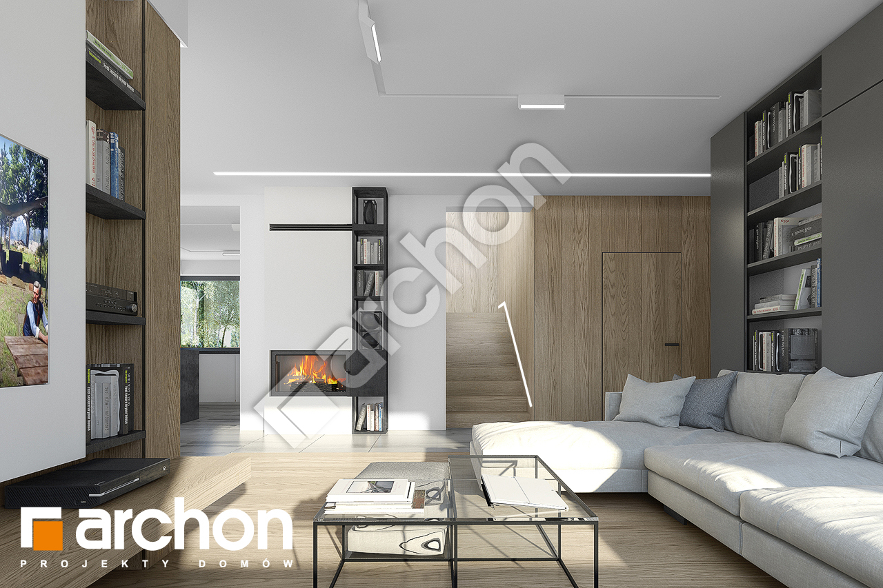 Проект дома ARCHON+ Дом в малиновках 7 дневная зона (визуализация 1 вид 3)
