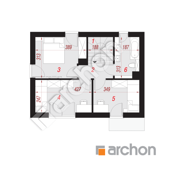 Проект будинку ARCHON+ Будинок в еверніях План мансандри