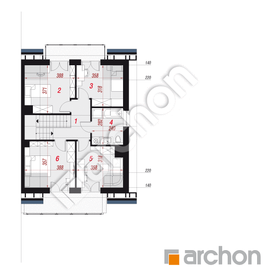 Проект дома ARCHON+ Дом в клематисах 23 (Б) План мансандри