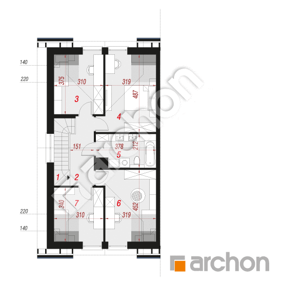 Проект будинку ARCHON+ Будинок під гінко 22 (ГБ) План мансандри