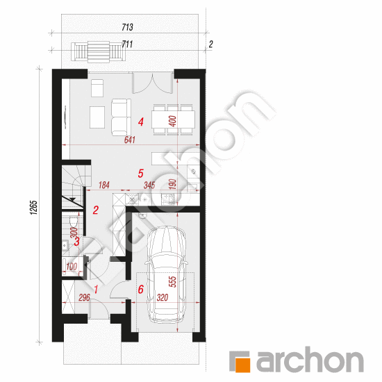 Проект будинку ARCHON+ Будинок під гінко 22 (ГБ) План першого поверху