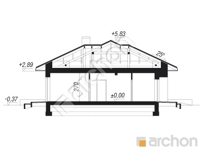 Проект дома ARCHON+ Дом под цицербитой 2 Розріз будинку