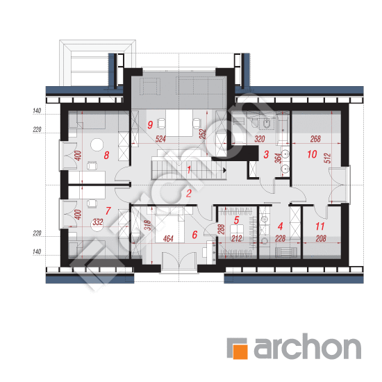 Проект будинку ARCHON+ Будинок в чемпіонах (Г2Е) План мансандри