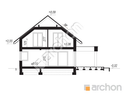 Проєкт будинку ARCHON+ Будинок в чемпіонах (Г2Е) Розріз будинку