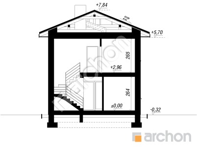 Проект дома ARCHON+ Вилла Гая Розріз будинку