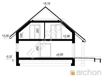 Проєкт будинку ARCHON+ Будинок в іпомеях Розріз будинку