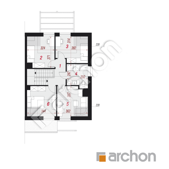 Проект будинку ARCHON+ Будинок в клематисах 20 (БН) вер. 2 План мансандри