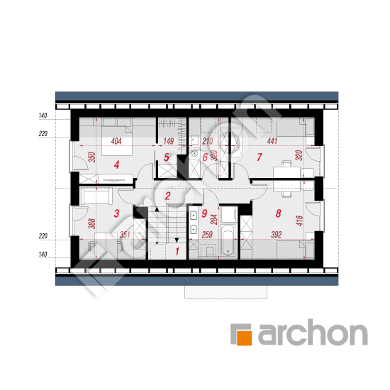 Проект будинку ARCHON+ Будинок в ареках План мансандри