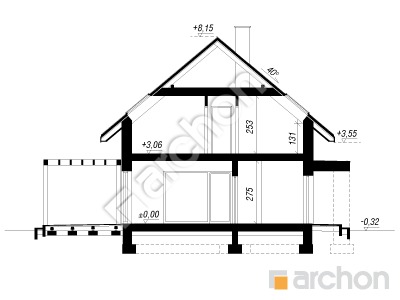 Проект дома ARCHON+ Дом в ареках Розріз будинку