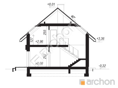 Проект дома ARCHON+ Дом в шишковиках 4 Розріз будинку