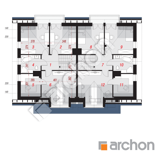Проект дома ARCHON+ Дом в клематисах 17 (Р2) План мансандри