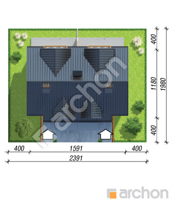 Проект дома ARCHON+ Дом в клематисах 17 (Р2) Ситуація
