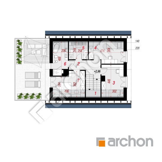Проект будинку ARCHON+ Будинок в малинівці 11 (Г) План мансандри