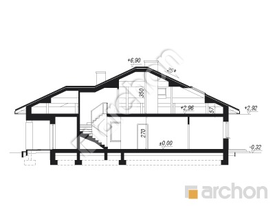 Проєкт будинку ARCHON+ Будинок в джонагольдах 2 Розріз будинку
