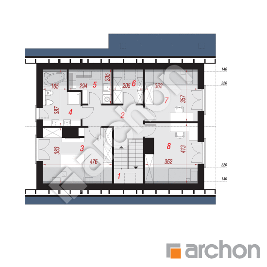 Проект будинку ARCHON+ Будинок в малинівці 4 (П) План мансандри