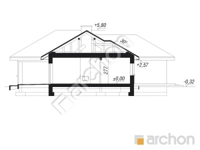 Проект дома ARCHON+ Дом в навлоциях (Г2Т) Розріз будинку