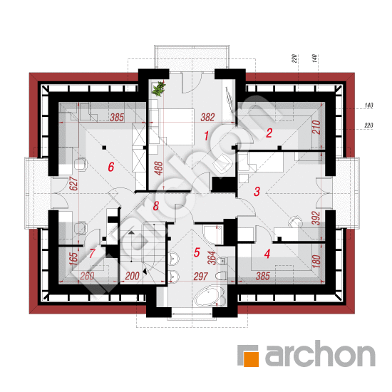 Проект будинку ARCHON+ Будинок в мірабеллі 2 вер.2 План мансандри
