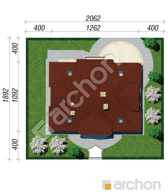 Проєкт будинку ARCHON+ Будинок в мірабеллі 2 вер.2 Ситуація