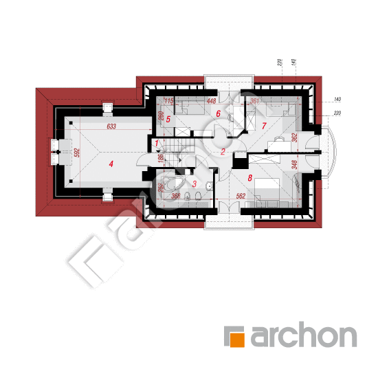 Проект будинку ARCHON+ Будинок у вербені (Г2П) вер.2 План мансандри