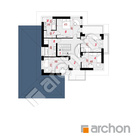 Проект дома ARCHON+ Вилла Оливия 2 План першого поверху