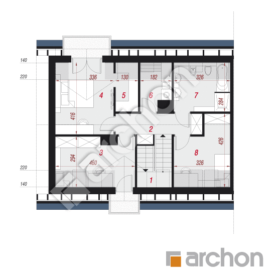 Проект будинку ARCHON+ Будинок в хімонантах 2 (Б) План мансандри