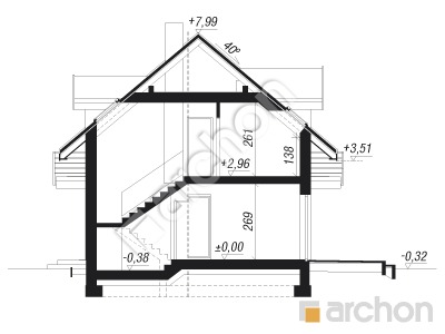 Проєкт будинку ARCHON+ Будинок в хімонантах 2 (Б) Розріз будинку