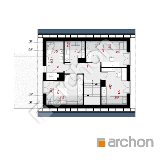 Проект будинку ARCHON+ Будинок в малинівці 11 (А) вер. 2 План мансандри