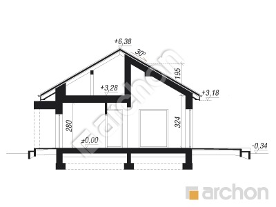 Проект дома ARCHON+ Дом в дабециях Розріз будинку