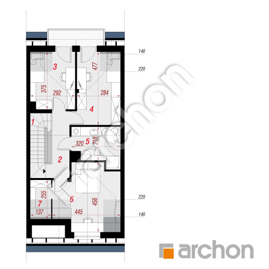 Проект будинку ARCHON+ Будинок під гінко 7 (ГС) План мансандри