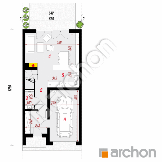 Проект дома ARCHON+ Дом под гинко 7 (ГС) План першого поверху