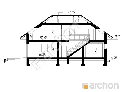Проект дома ARCHON+ Дом в экзохорде Розріз будинку