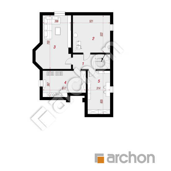 Проект будинку ARCHON+ Будинок в зірках (П) вер. 3 План підвалу