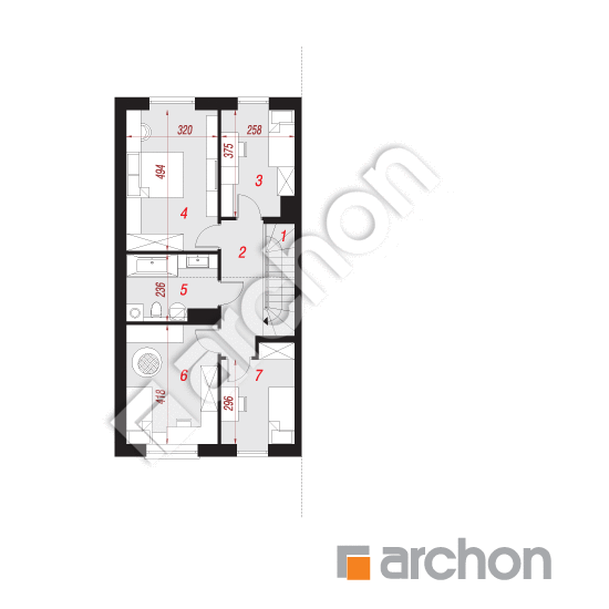 Проект будинку ARCHON+ Будинок під гінко 15 (ГБ) План мансандри